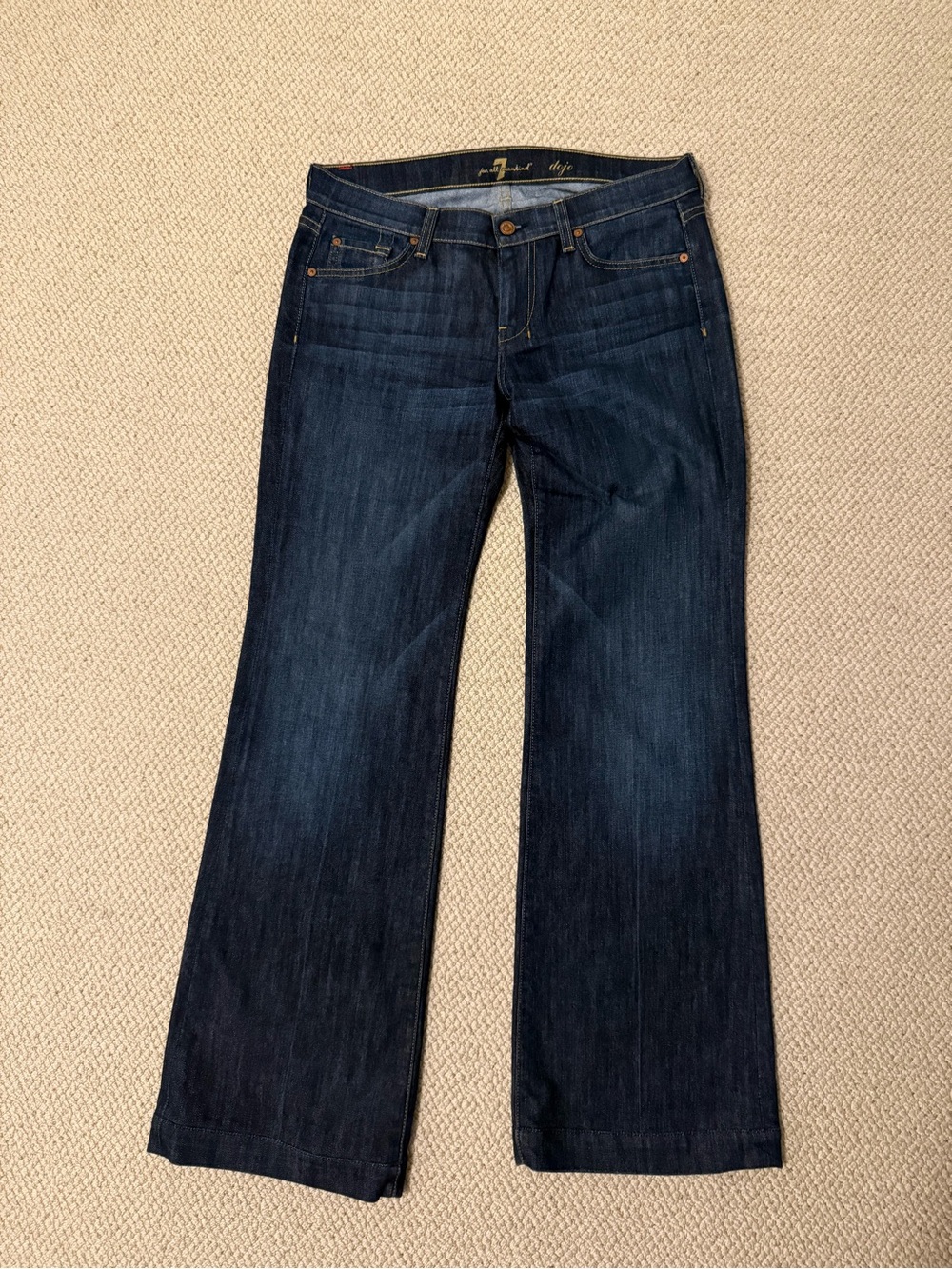 7 For All Mankind Dojo Dark Wash Wide Leg Women’s Jeans